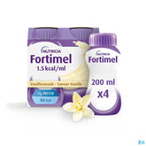 Fortimel 1.5kcal Arôme Vanille Complément Nutritionnel Dénutrition Bouteilles 4x200ml